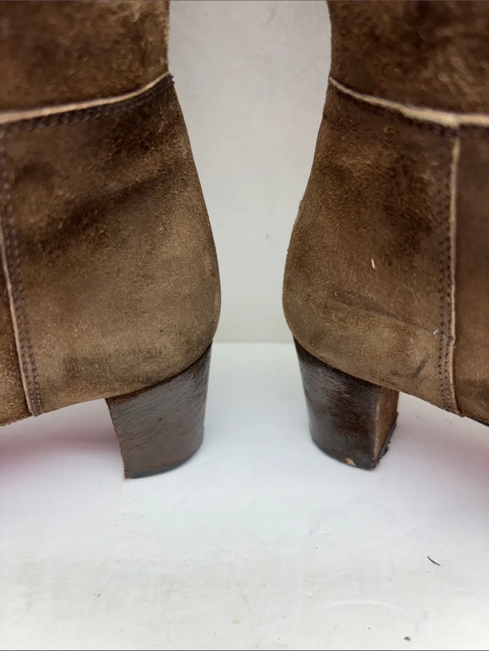 Christian Louboutin Women's Tall Brown Suede Knee-High Boots, size 38